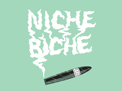 Niche Biche apparel cigar design graphic illustration lettering shirt smoke tee