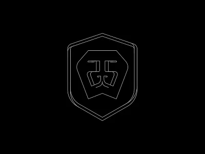 25 Year Lion Emblem 25 animal badge crest face illustration lion monoline