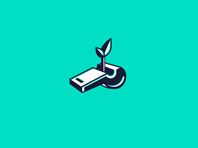 Life Coach brand coach flat graphic illustration life logo mark plant vector whistle wip