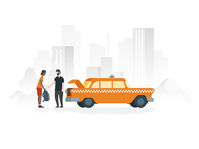 Taxi car getting around google google trips illustration material design taxi transport travel