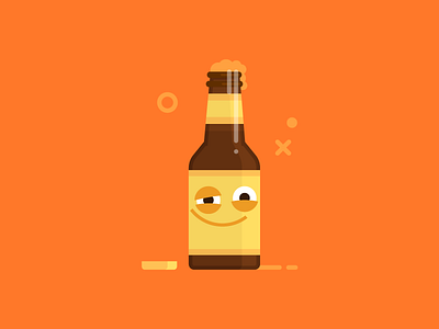 Happy Hour a beer character emoji flat illustration message sticker vector