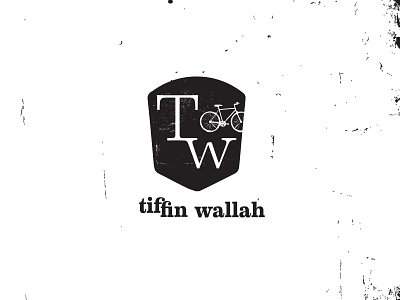 Tiffin Wallah concept badge bike black branding design fixie food delivery logo marketing tiffin wallah white