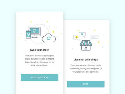 App Onboarding Illustration app icon illustration layout message onboarding shop simple sync tutorial ui ux