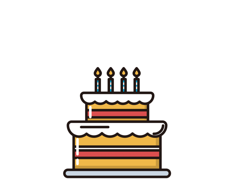 Cake&cat 2d cute gif line motion sketch