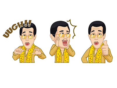 PPAP Guy character design emoji emoticon emotion imessage netkeyboard people sticker stickers vector viral