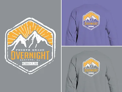 KRCS Fourth Grade Overnight Tees hexagon mountains overnight sunrise tee tshirt vintage