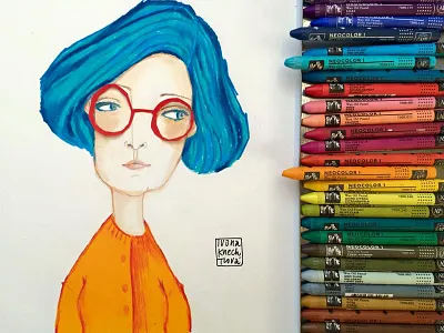 Caran d`Ache Neocolor I caran d`ache drawing neocolor portrait