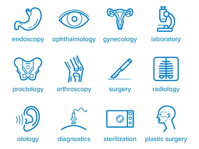 Medical Icon gynecology healthcare icon laboratory medical outline radiology surgery