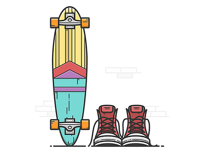 Longboard boots graphics illustration illustrator longboard shoes skate skateboard vector