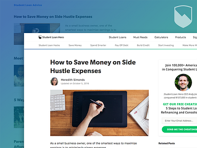 Student Loan Hero - New Blog blog categories desktop hamburger headline index responsive subnav