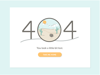 Daily UI #008 008 404 cactus dailyui dailyui008 desert error illustration page not found tumbleweed ui ux