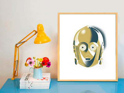 Threepio Prints! c3p0 illustration post cards prints products promo robot society6 star wars