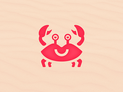 Crab animal body cosmetic crab design face lips logo ocean red sea smile