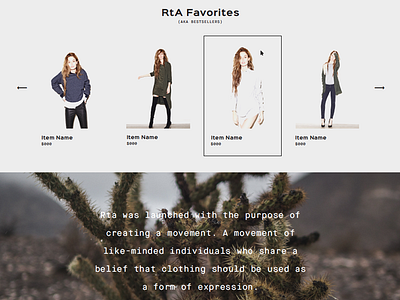 RtA ecommerce fashion online shop shop web design website