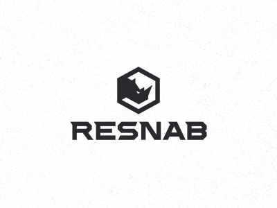 RESNAB construction equipment geometric logo logotype rhino