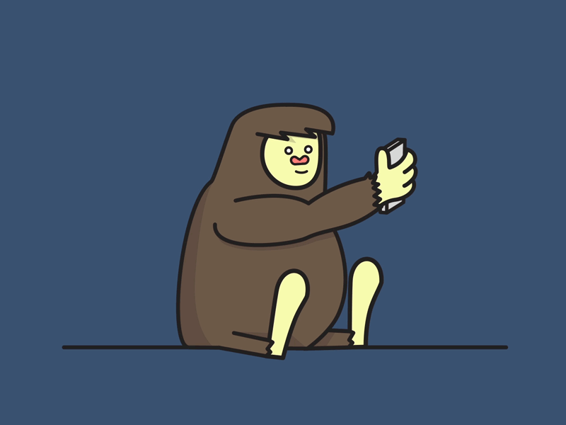 Bigfoot animation bigfoot character design drawlloween gif giflloween motion graphics phone sasquath selfie vector