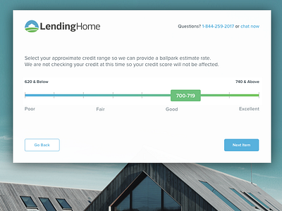 FICO Slider borrow borrower credit credit score gradient home houses lendinghome mock real estate slider ui