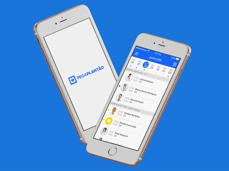 App iOS Pega Plantao app blue clean ios iphone medical ui