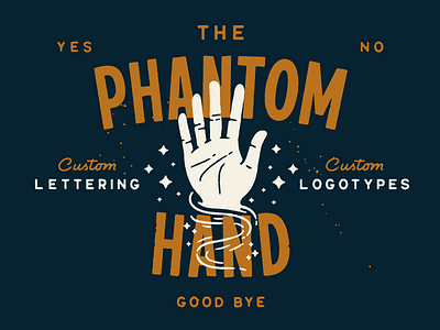 The Phantom Hand lettering logotype script type