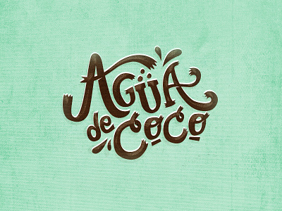 agua de coco hermosillo hmo lettering logo logotype mexico sonora visorstudio