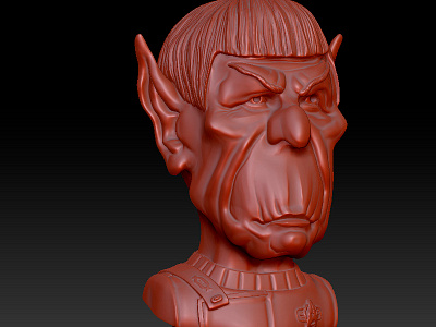 Mr. Spock caricature bust 3d 3d print 3d printing caricature caricatures modeling sculpt spock star trek zbrush