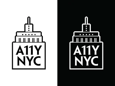 A11Y NYC Logo a11y accessibility art deco design empire state building logo nyc