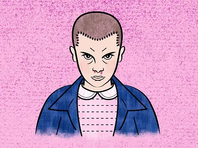 Eleven 80s eleven female illustration illustrator millie bobby brown netflix photoshop stranger things texture vector