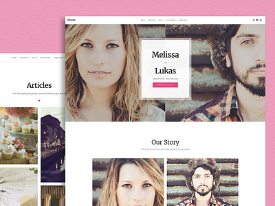 Bloom - Wedding WordPress Theme blog clean design web wedding wedding site wedding theme wedding website wedding wordpress theme wordpress