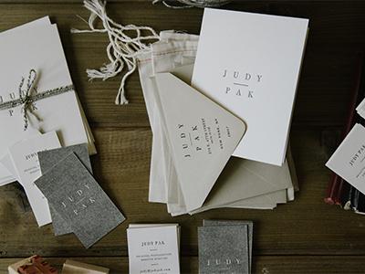 Judy Pak Stationery branding letterpress photography stationery