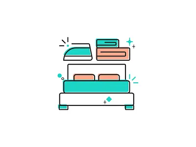 Fold bed flat fold icon illustration illustrator iron outline sketch towel vector