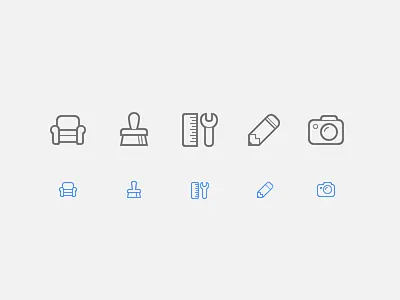 Live Home Icons (Part 1) armchair editing icons photocamera preferences