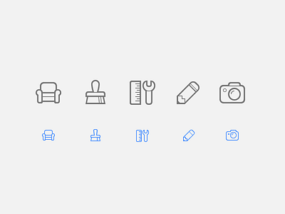 Live Home Icons (Part 1) armchair editing icons photocamera preferences