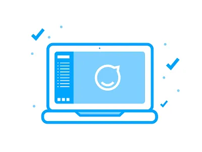 Demo Icon for Staffbase blue dashboard demo icon illustration laptop staffbase