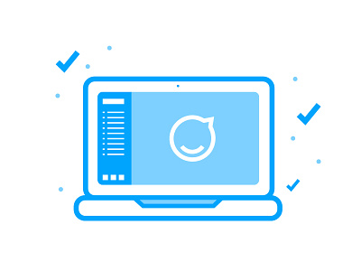 Demo Icon for Staffbase blue dashboard demo icon illustration laptop staffbase