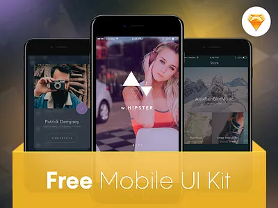 Free Mobile UI Kit for an iOS Music app app free kit mobile music ui