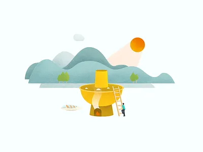 Hot Pot food free hot pot illustrator line mountain