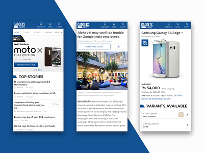 Gadgets Now Mobile Web article gadgets home page mobile web news shopping stories tech ui ux web web design