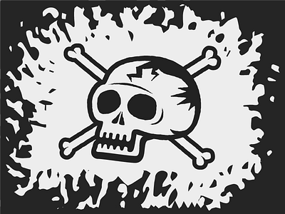 Skull 7 - 31 Days of Skulls 31daysofskulls bones cracks crossbones halloween skull