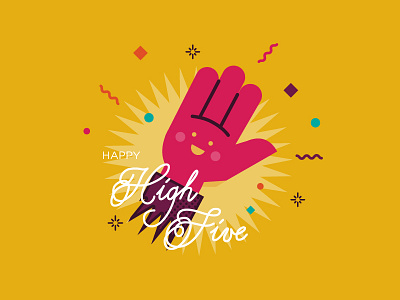 Happy High Five 01 character flat design happy high five illustration mankaiii vector