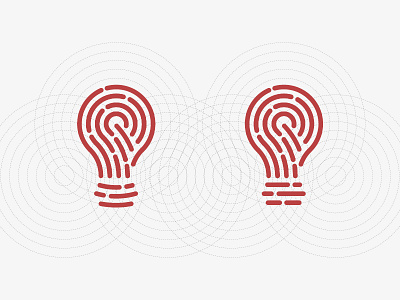 Idea+Fingerprint - Left or Right? bulb digital fingerprint grid guidelines icon idea identity logo symbol touch trademark