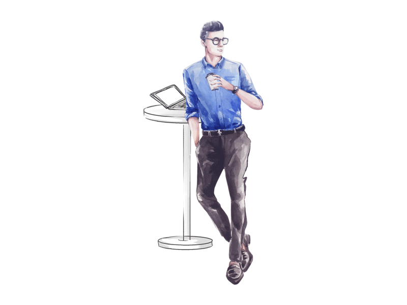 work for uniqlo animation gif illustration walk watercolor