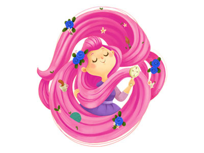 Rapunzel Dribbble debuts girl illustration rapunzel