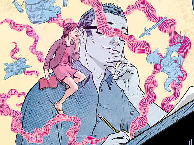 The Muse comic digital drawing illustration inspiration
