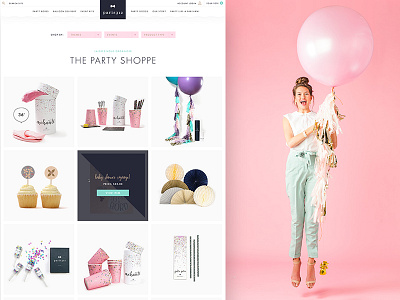 Paris312 – Storefront art direction balloon balloons confetti cupcake e commerce feminine grid jump pink shop store