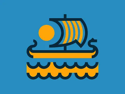 Longship boat discover explore longship norse sea simple swede thicklines viking voyage