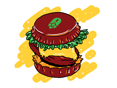 BottleCapBurguer bottle cap brazil burguer cwb hamburguer hoje illustration lucaos lucas