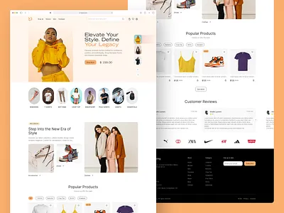 Minimalistic and Modern Home Page UI for a Fashion eCommerce Web branding online shopping ui ux for ecommerce