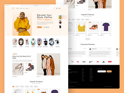 Minimalistic and Modern Home Page UI for a Fashion eCommerce Web branding online shopping ui ux for ecommerce