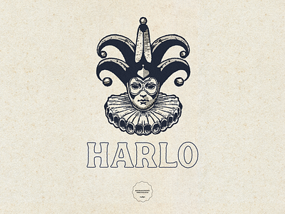 Harlo Logo 2d branding design graphic design hand drawn happy illustration illustrator logo retro texture vintage