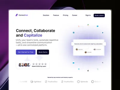 SaaS Web Design for Team Collaboration | ConnectHub | Streamline 5 stars